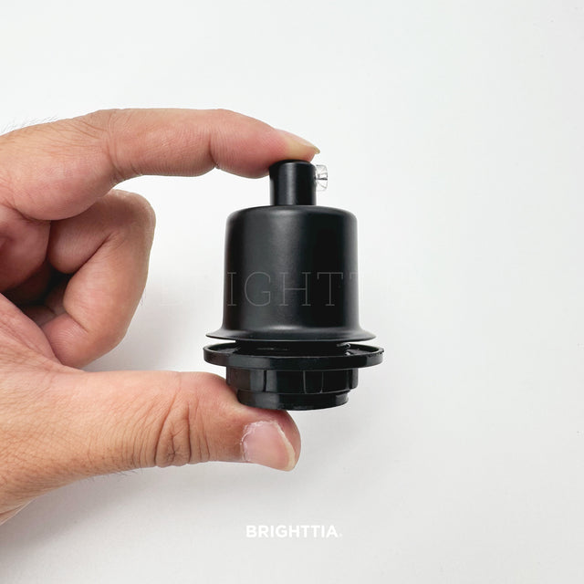 Half Cap E12 Shade-Ready Bulb Socket - Black