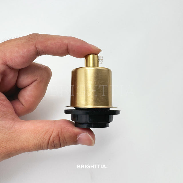 Half Cap E12 Shade-Ready Bulb Socket - Brushed Brass