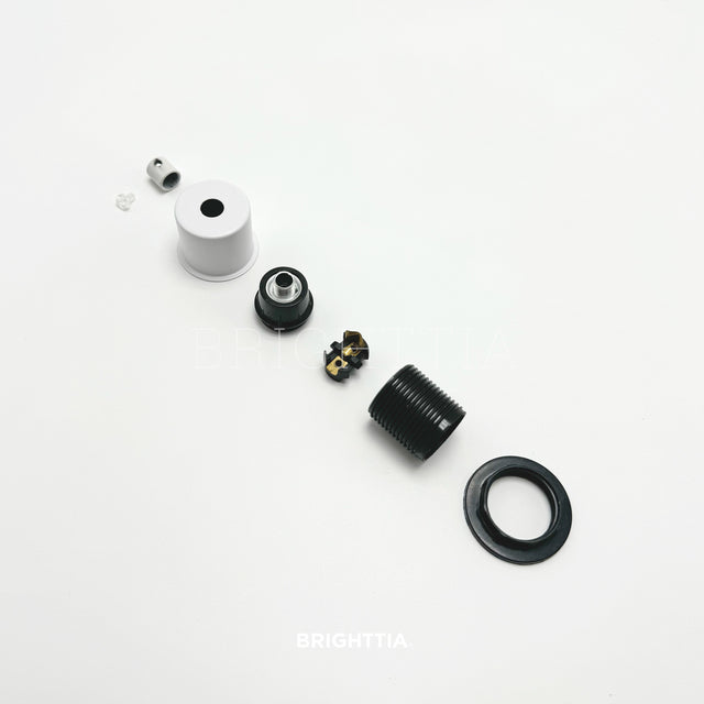 Half Cap E12 Shade-Ready Bulb Socket - White