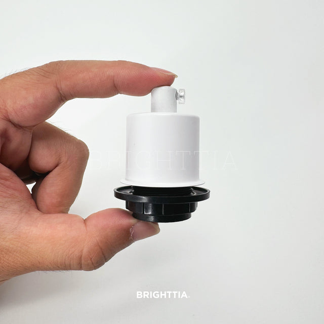 Half Cap E12 Shade-Ready Bulb Socket - White