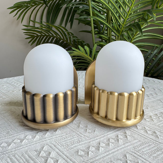 Fluted Solid Brass Wall Sconce