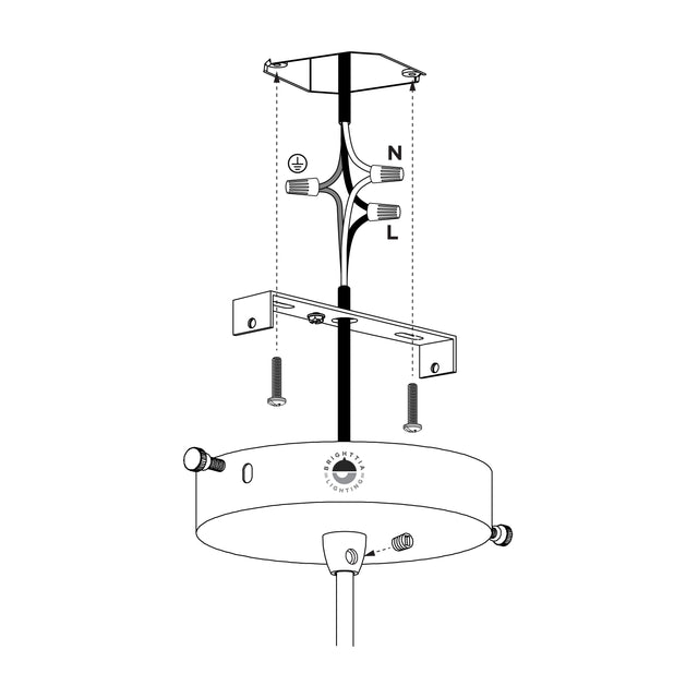 115mm (4.5in) Crossbar Bracket Kit For Lamp Canopies