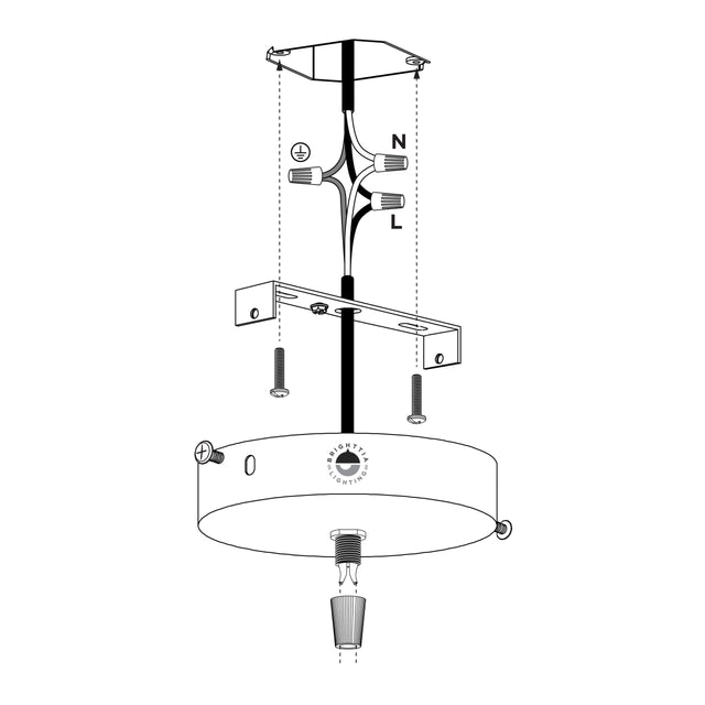 1-Port White Ceiling Canopy With Nylon Cord Grip