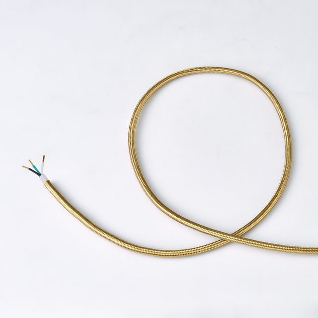 Brass Fabric Cord - Cloth Covered Electrical Wire