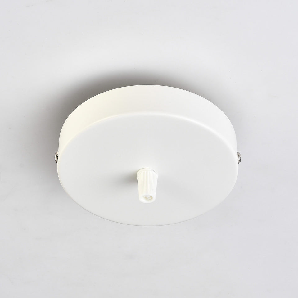 1-Port White Ceiling Canopy With Nylon Cord Grip