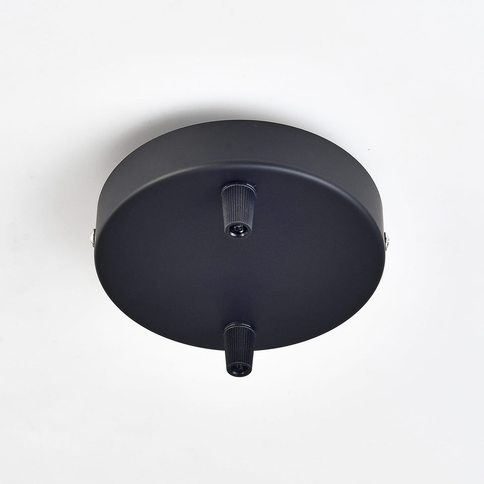2-Port Black Ceiling Canopy With Nylon Cord Grips