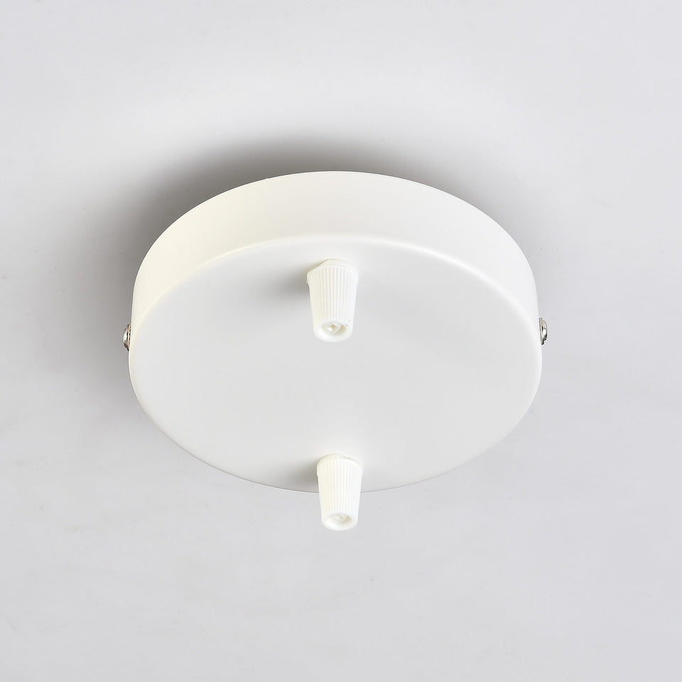 2-Port White Ceiling Canopy With Nylon Cord Grips