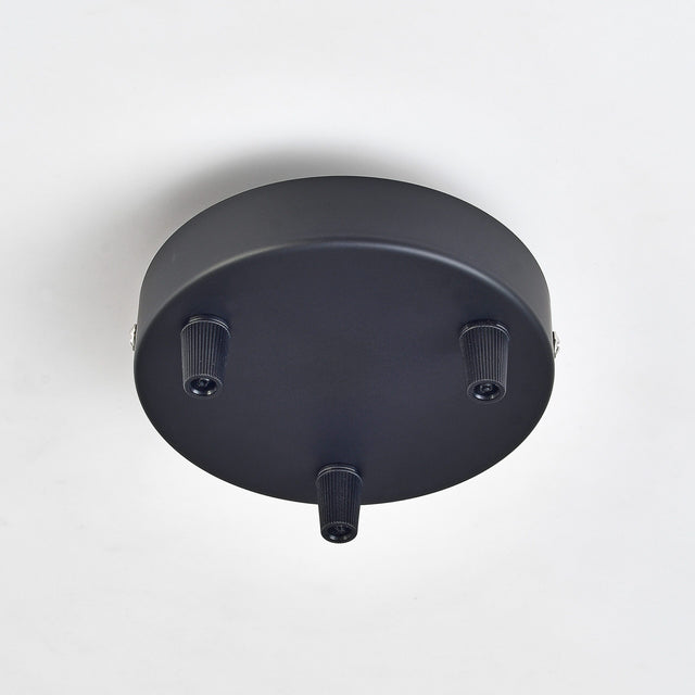 3-Port Black Ceiling Canopy With Nylon Cord Grips