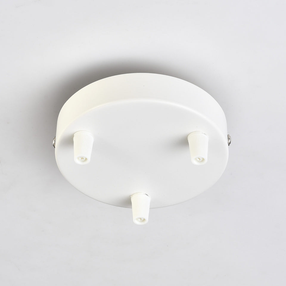3-Port White Ceiling Canopy With Nylon Cord Grips