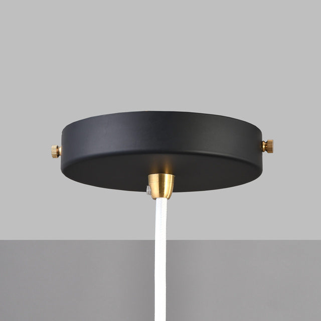 1-Port Black Ceiling Canopy With Brass Cord Grip