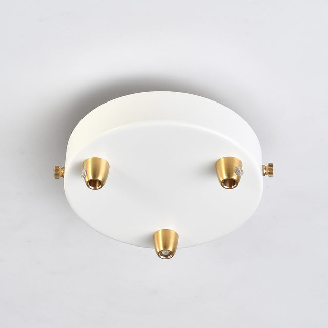 3-Port White Ceiling Canopy With Brass Cord Grip