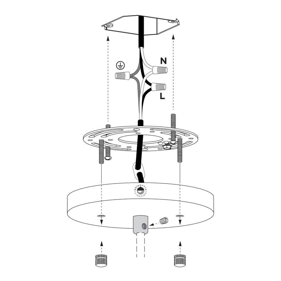 5in Modern 1-Port Canopy Kit - Black