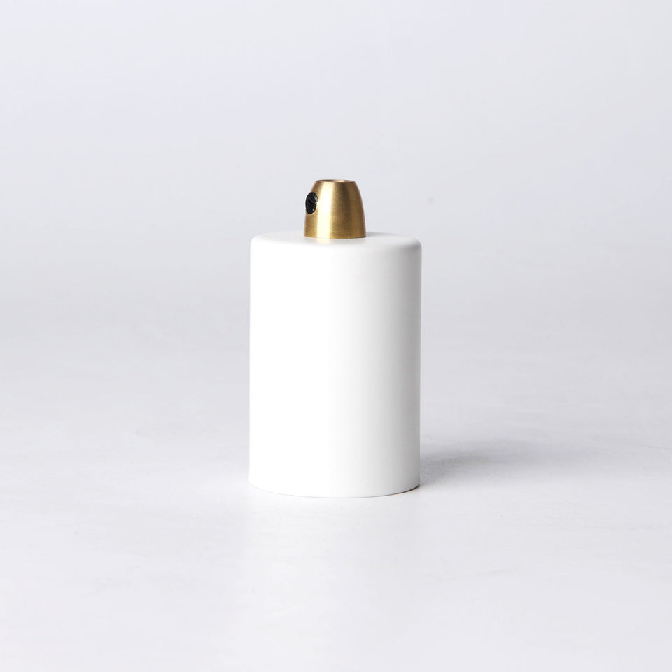 BA-L101W-White Fitting Cup Socket With Brass Cord Grip