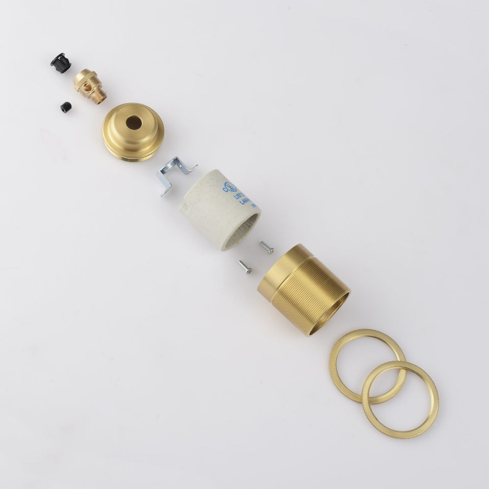 Shade-Ready Brass E26 Light Bulb Socket