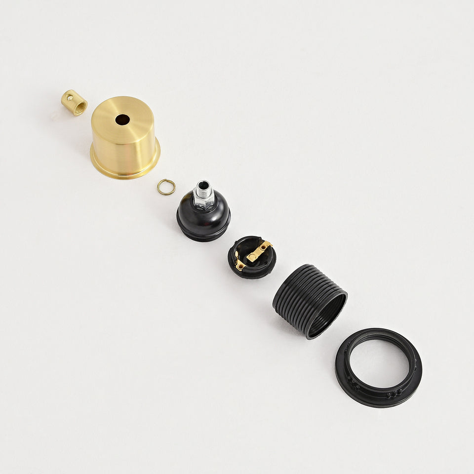 Half Cap E26 Shade-Ready Bulb Socket - Brushed Gold