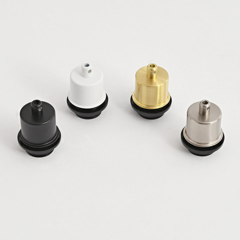 Half Cap E26 Shade-Ready Bulb Socket - Brushed Nickel