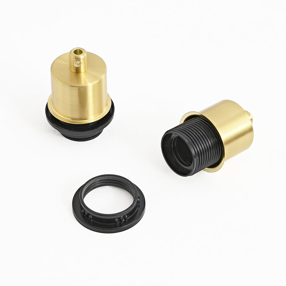 Half Cap E26 Shade-Ready Bulb Socket - Brushed Gold