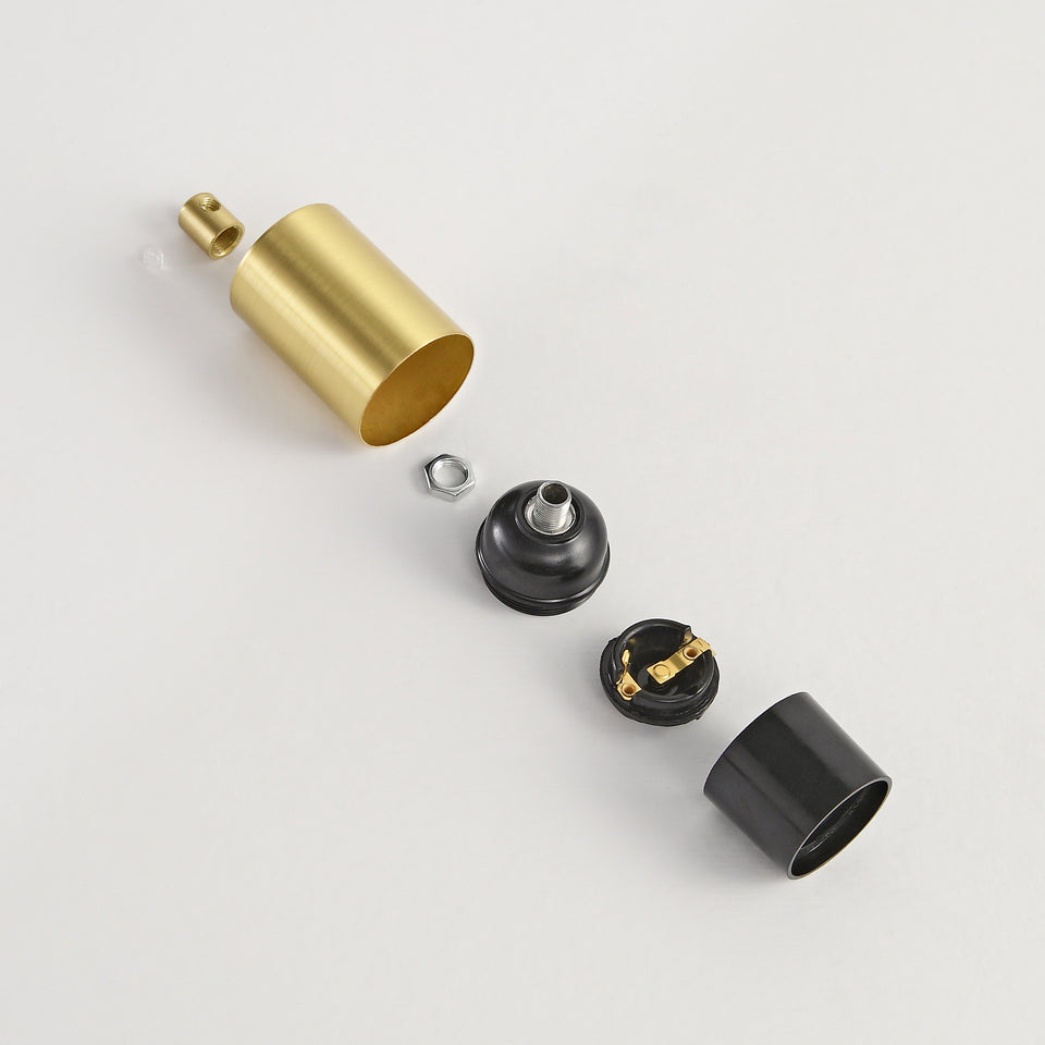 Full Cap E26 Bulb Socket With Cord Grip - Brushed Gold