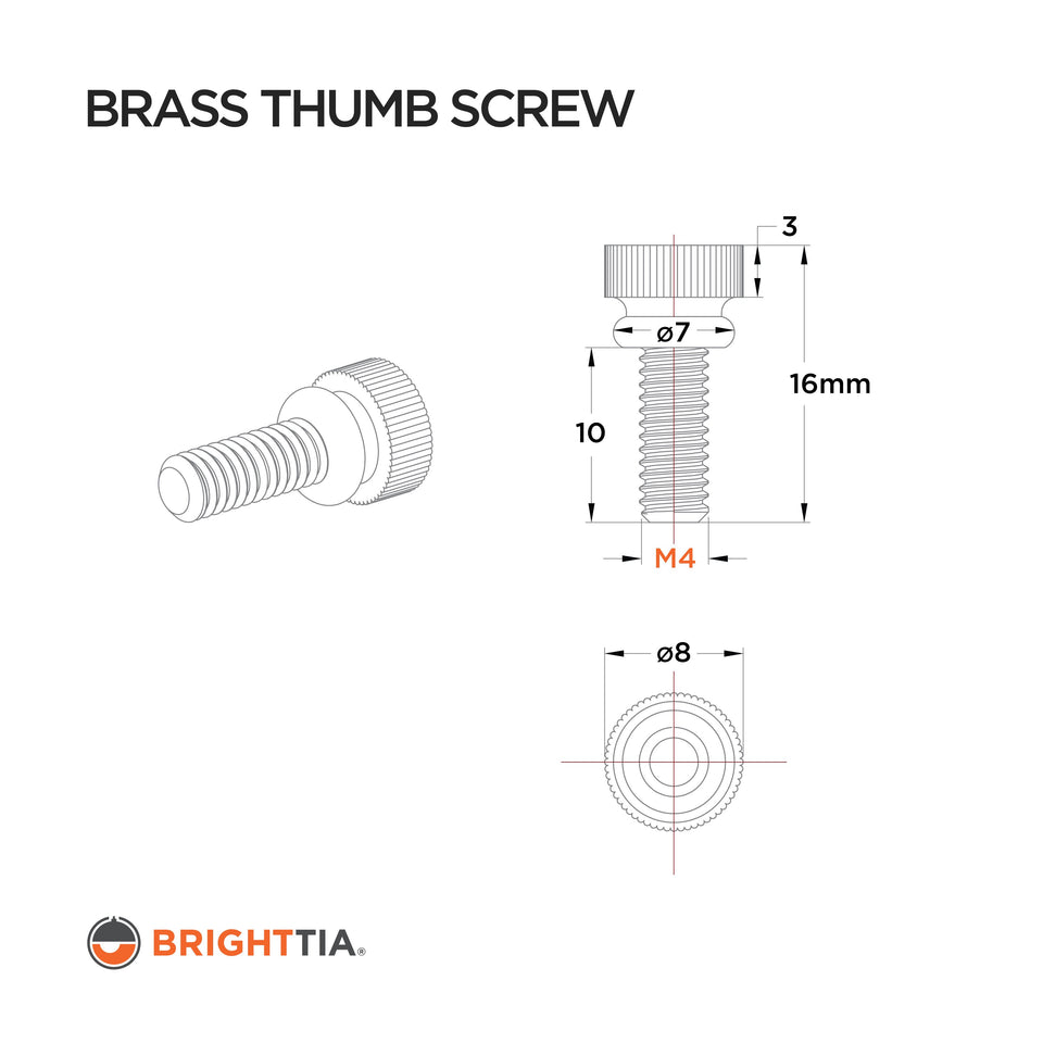 Brass Thumb Screw For Canopy Bracket - 2PCS