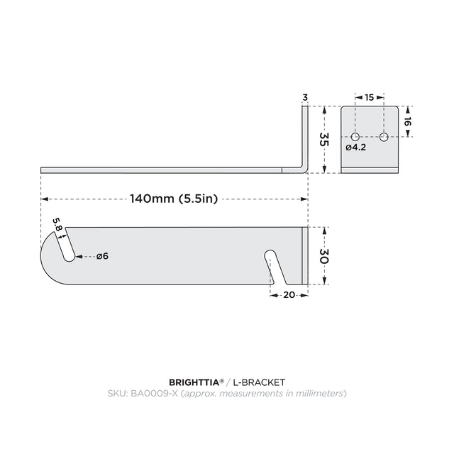 L Wall Bracket - White