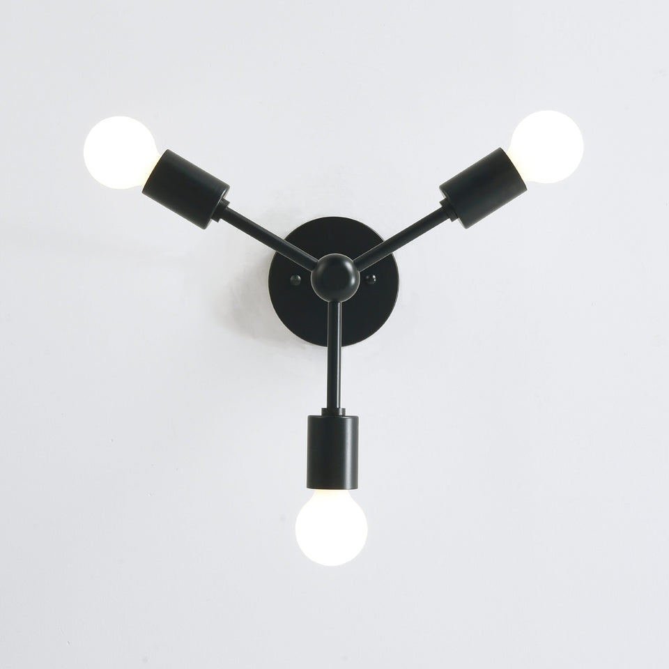 Brooklyn 3-Light Semi Flush Ceiling Lamp - Black