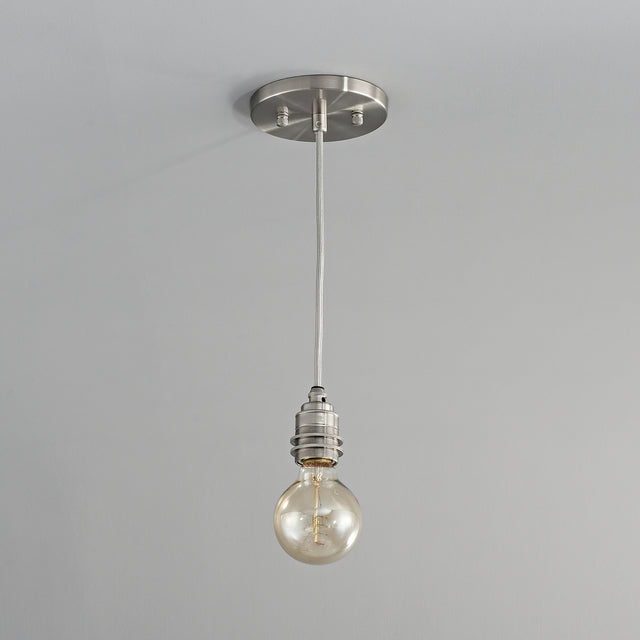 Premium Brass Shade Ready Hardwire Pendant - Brushed Nickel