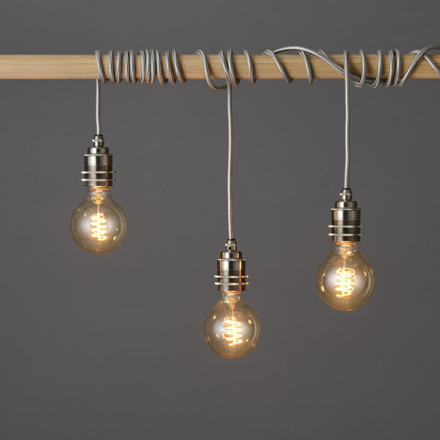 Premium Brass Shade Ready Plug-In Pendant - Nickel