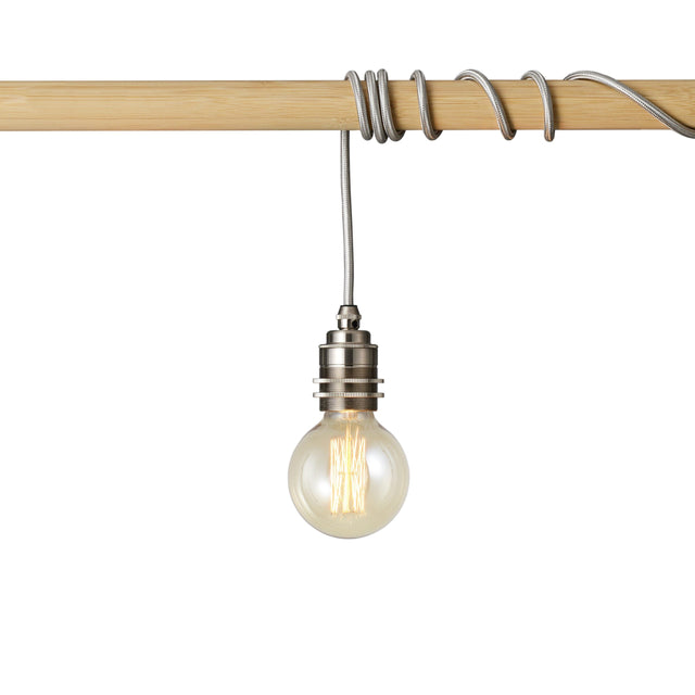 Premium Brass Shade Ready Plug-In Pendant - Nickel