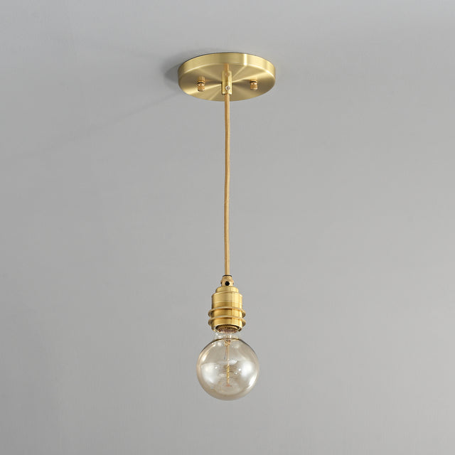 Premium Brass Shade Ready Hardwire Pendant - Brushed Brass