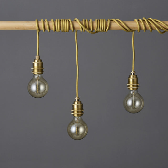 Premium Brass Shade Ready Plug-In Pendant - Brass