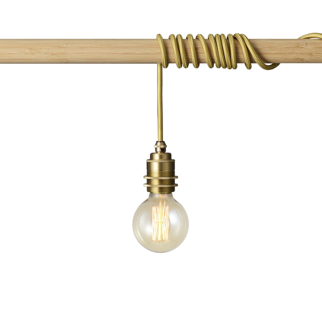 Premium Brass Shade Ready Plug-In Pendant - Brass