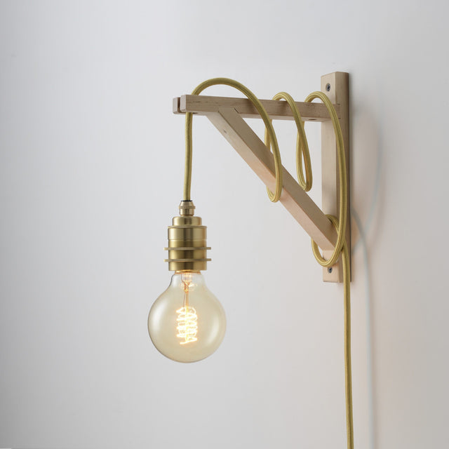 Premium Brass Shade Ready Plug-In Pendant - Brass