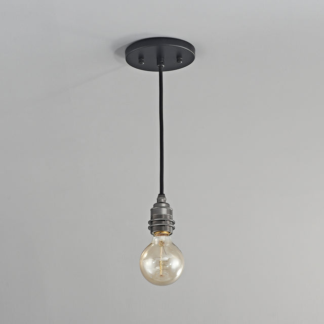 Premium Brass Shade Ready Hardwire Pendant - Gunmetal Black