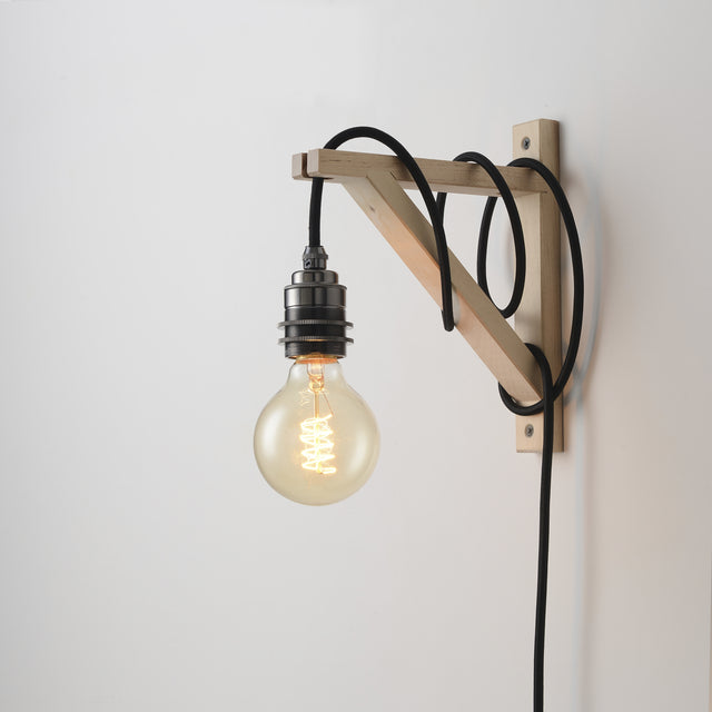 Premium Brass Shade Ready Plug-In Pendant - Gunmetal