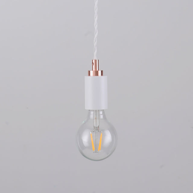 Simple Top Portable Plug-In Pendant - White/Rose Gold