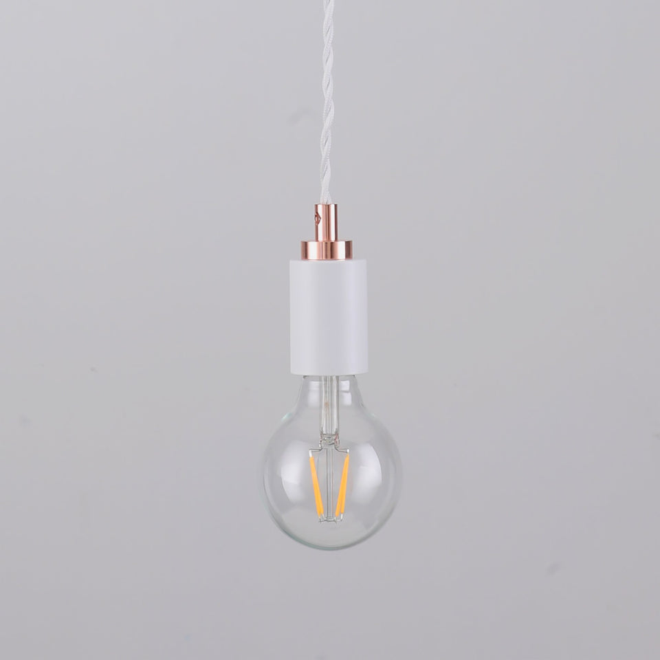 Simple Top Portable Plug-In Pendant - White/Rose Gold