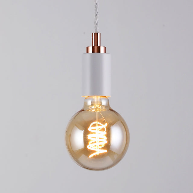 Simple Top Portable Plug-In Pendant - White/Rose Gold