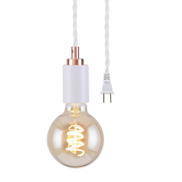 Simple Top Portable Plug-In Pendant - White/Rose Gold