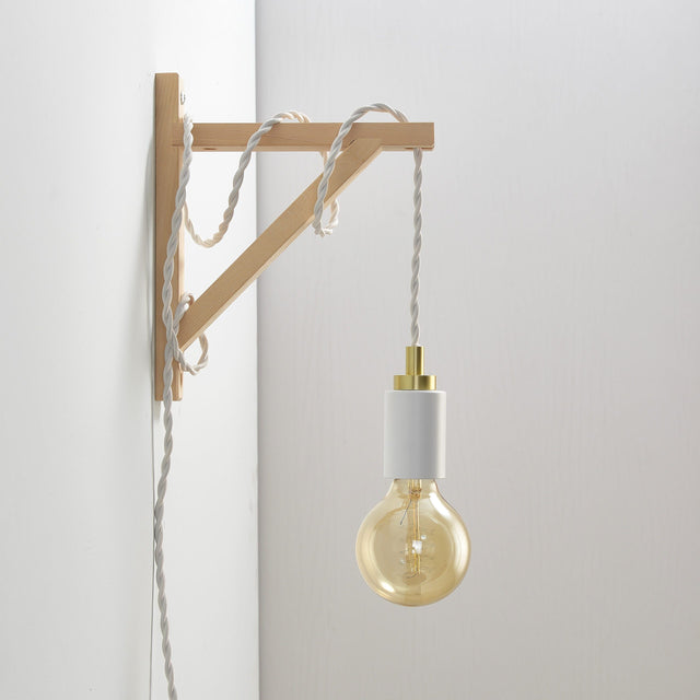 Simple Top Portable Plug-In Pendant - White/Gold