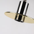 Mid-Century Gunmetal Tube Pendant with Gold Disc Shade