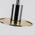 Mid-Century Gunmetal Tube Pendant with Gold Disc Shade