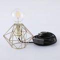 BP0017-1BP-Gold-Industrial Swag Plug-In Pendant Light with Diamond Wire Cage