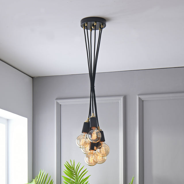 6-Light Spider Pendant Chandelier