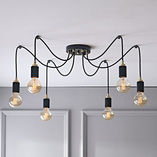 6-Light Spider Pendant Chandelier