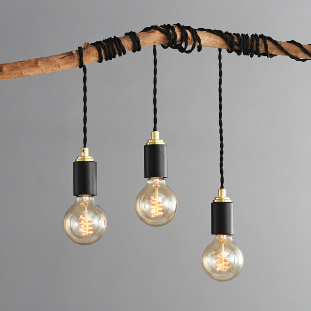 Step Up Plug-In Pendant - Black & Gold