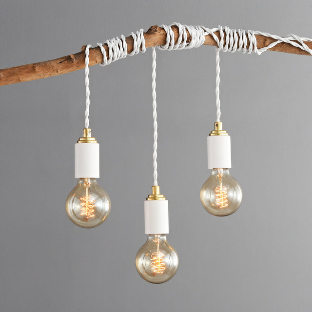 Step Up Plug-In Pendant - White & Gold