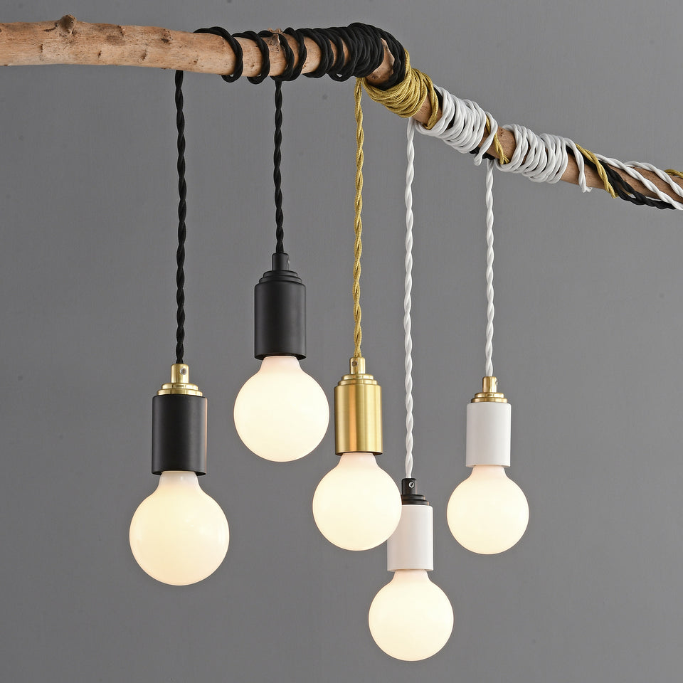 Step Up Plug-In Pendant - White & Gold