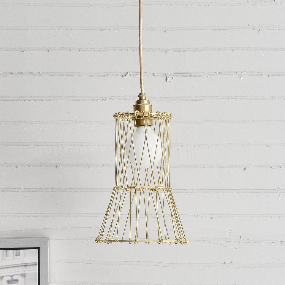 Transformable Stainless Steel Wire Bowl Lamp Shade - Small Gold
