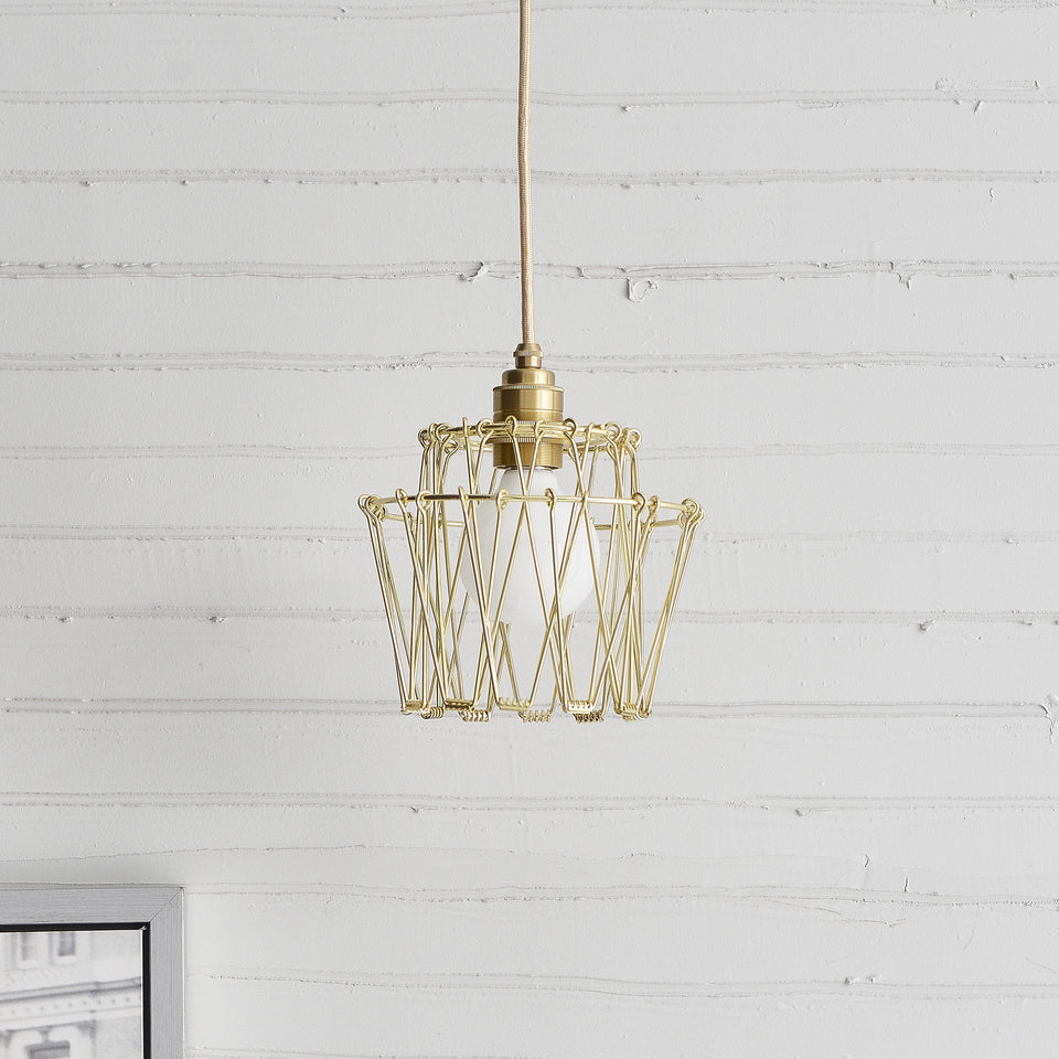 Transformable Stainless Steel Wire Bowl Lamp Shade - Small Gold