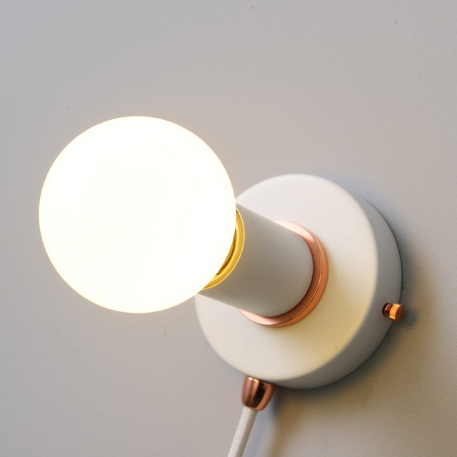 Simple Ring Plug In Wall Sconce - White/Rose Gold